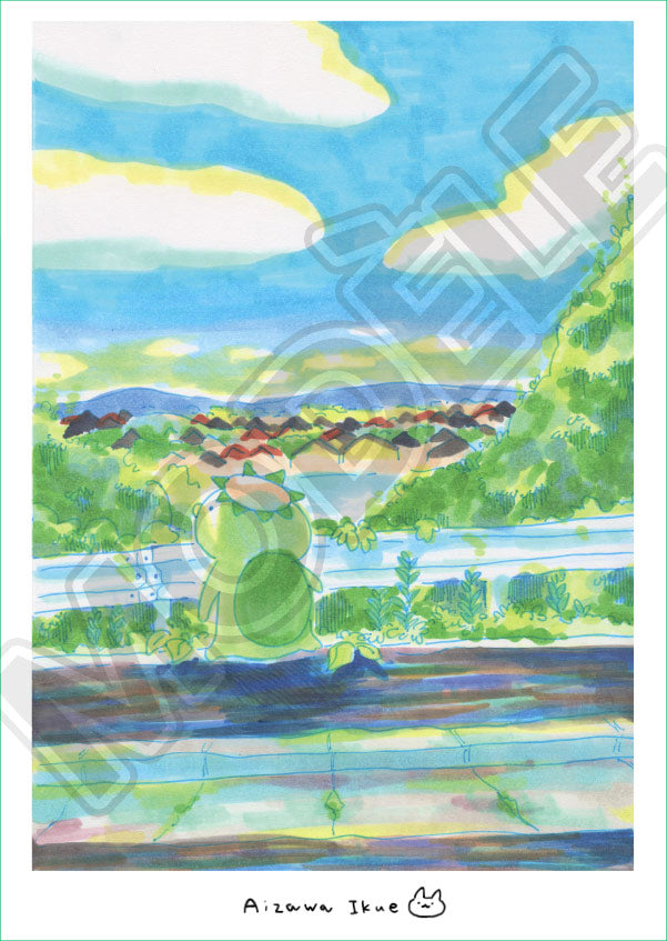 Kappa en balade Illustration A4 par Ikue Aizawa