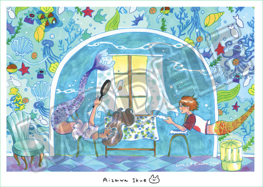 L'appartement des sirènes - Illustration A4 par Ikue Aizawa