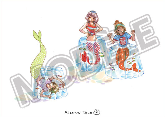 Sirènes en gelée - Illustration A4  par Ikue Aizawa (Précommande)
